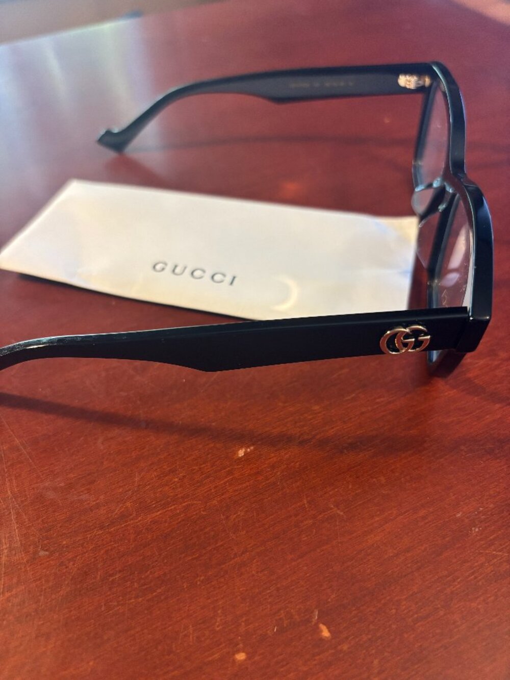 Gucci GG1476OK 001 Black Eyeglasses Frames 55mm Square Optical Display New